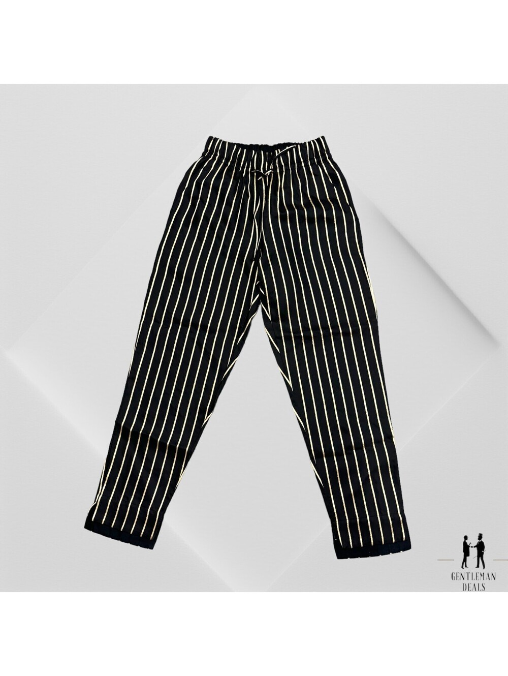 Les Coyotes De Paris Gold Black Striped High Rise Slim Leg Pants Size 34 XS